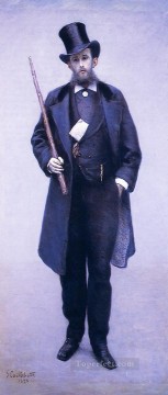  gustav lienzo - Retrato de Paul Hugot Gustave Caillebotte